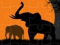 Spil Elefant Silhouette Jigsaw online