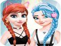 Spil Elsa og Anna klæder makeup på  online