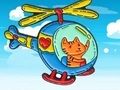 Spil Malebog: Cat Driving Helikopter  online