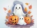 Spil Malebog: Halloween-spøgelser  online