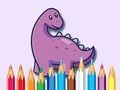 Spil Malebog: Dinosaur med blomster  online