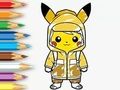 Spil Malebog: Regnfrakke Pikachu  online