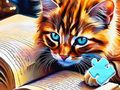 Spil Jigsaw Puzzle: Kattelæsning  online