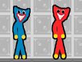 Spil Rød og blå Stick Huggy  online
