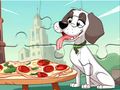 Spil Jigsaw Puzzle: Hund, der spiser pizza  online