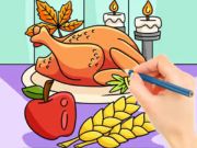 Spil Malebog: Thanksgiving Tyrkiet måltid  online