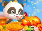 Spil Jigsaw -puslespil: Lille Panda Thanksgiving -fest online