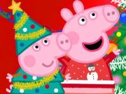 Spil Jigsaw Puzzle: Peppa Pig Juleforberedelse  online