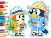 Spil Farvelægning: Bluey Camping  online