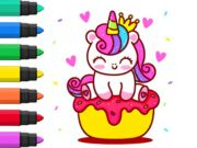 Spil Farvelægning: Unicorn Cupcake  online