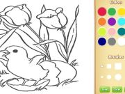 Spil Blomster farvelægning til børn online