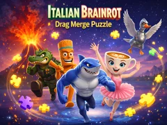 Spil Italian Brainrot Drag Merge Puzzle online