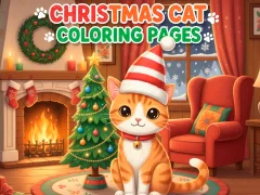 Spil Christmas Cat Coloring Pages online