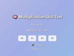 Spil Multiplication Skill Test online
