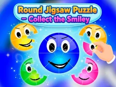 Spil Round jigsaw Puzzle - Collect the Smiley online