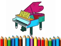 Spil Back To School: Piano Coloring Book online