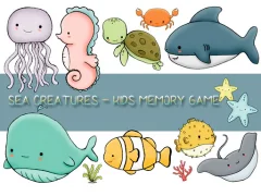 Spil Kids Memory Sea Creatures online
