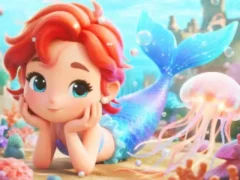 Spil Jigsaw Puzzle: Chibi Mermaid Marshmallow Jellyfish online