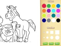 Spil Farm Animals Coloring Book for Kids online