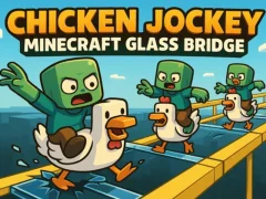Spil Chicken Jockey: Minecraft Glass Bridge online
