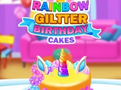 Spil Rainbow Glitter Birthday Cakes online