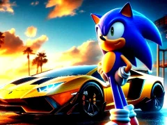 Spil Sonic Run for Lamborghini online
