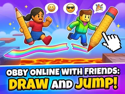 Spil Obby online with friends: Draw and Jump! online