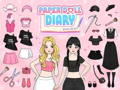 Spil Paper Doll Diary: Dress Up DIY online