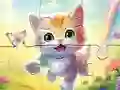 Spil Jigsaw Puzzle: Kitten With Butterfly online