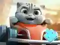 Spil Jigsaw Puzzle: Cat Racing Driver online