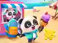 Spil Jigsaw Puzzle: Baby Panda Ice Cream Car online