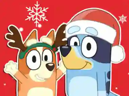 Spil Jigsaw Puzzle: Bluey Christmas Gift online