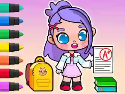 Spil Coloring Book: Avatar School Day online