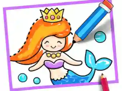 Spil Toddler Drawing: Mermaid online
