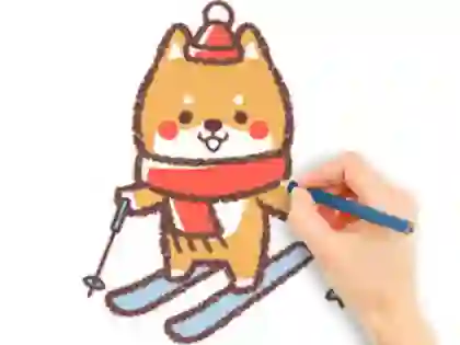 Spil Coloring Book: Skiing Puppy online
