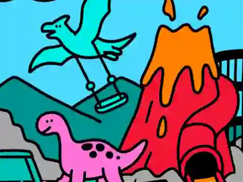 Spil Color By Code Dino Park online