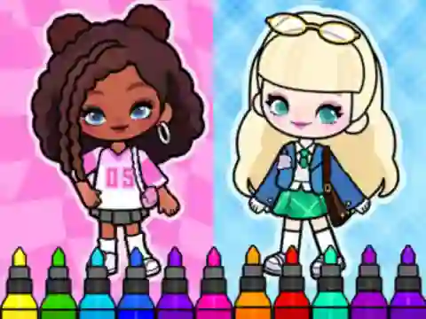 Spil Coloring Book: Aha World Sporty Girl online
