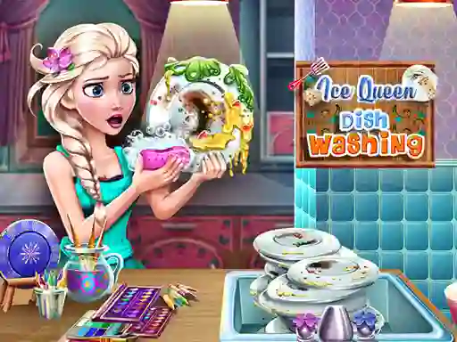 Spil Ice Queen Dish Washing online