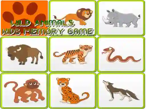 Spil Wild Animals Kids Memory game online