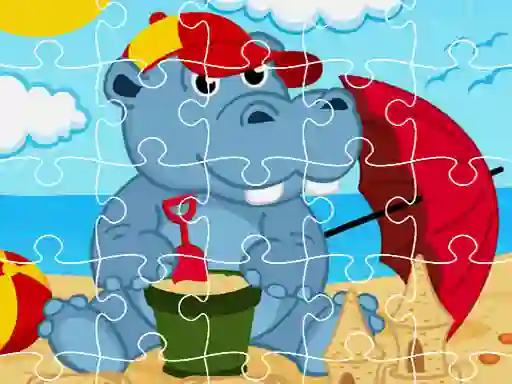 Spil Hippo Jigsaw online