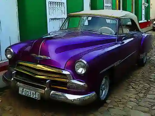 Spil Cuban Vintage Cars Jigsaw online