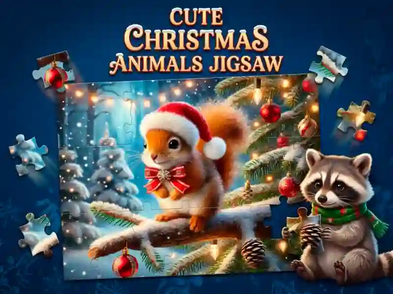 Spil Cute Christmas Animals Jigsaw online