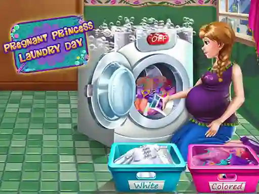 Spil Pregnant Princess Laundry Day online