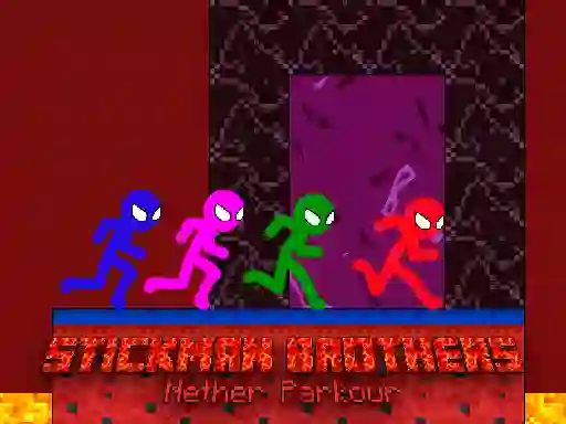 Spil Stickman Brothers Nether Parkour online