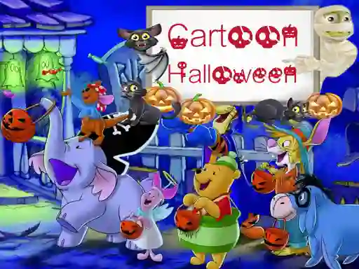 Spil Cartoon Halloween Slide Puzzle online