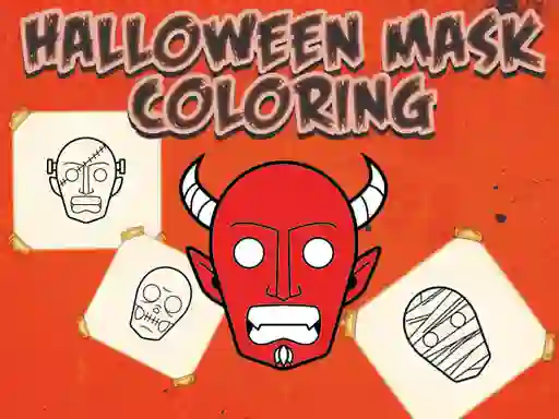 Spil Halloween Mask Coloring Book online