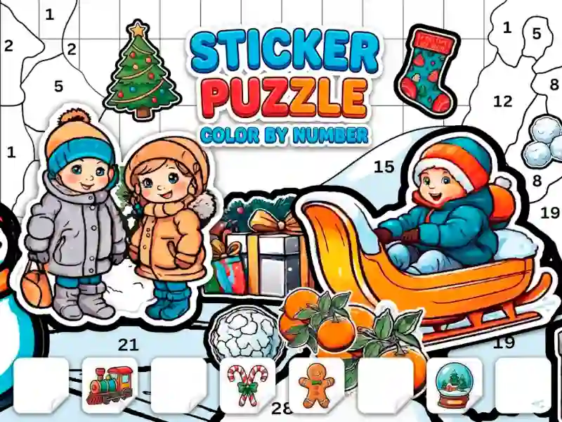 Spil Sticker Book Puzzle: Color By Number online