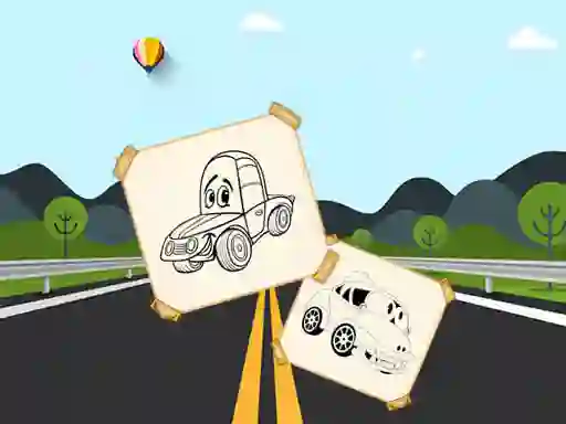 Spil Funny Cars For Kids Coloring online