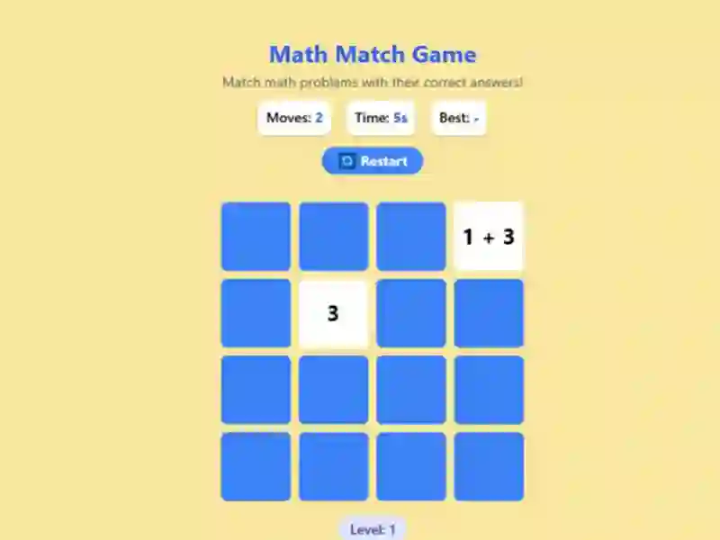 Spil Math Match Game online