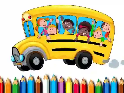 Spil School Bus Coloring Book online
